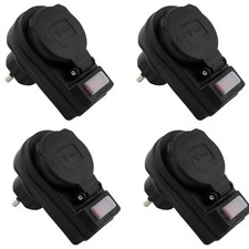 Steckdosen Adapter + Schalter IP44 Outdoor Camping Garten Außen Schuko Steckdose