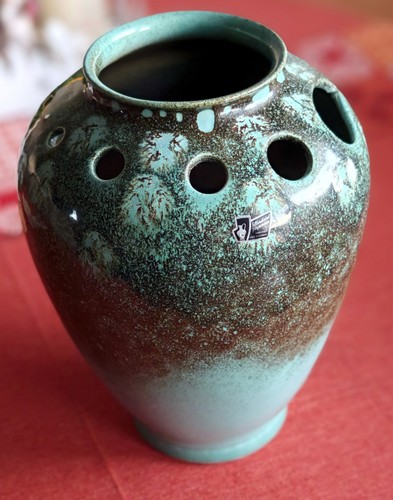 Silberdistel fayencen vase - silberdistel,