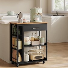 WOLTU Rollwagen Küchenwagen Servierwagen mit Arbeitsplatte Rollregal 73x88x38 cm