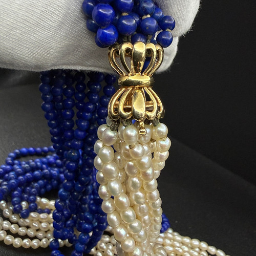 Lapis perlen 585 gold - lapis,