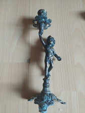 Vintage Italian Ornate Gold Colour Cherub Putti Candlestick Single Candle Holder