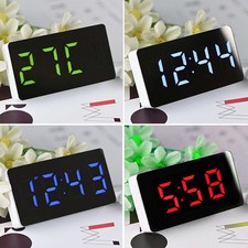 1*-Kleiner Digital Nachttisch LED Wecker Zeit Kalender Temperatur Uhr Dekor-