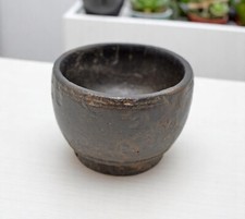 Antik Sand Stein Rund Salz Spice Schale Original Alt Handgeschnitzt