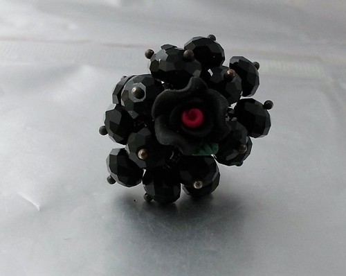 Glasperlen ring mit - glasperlen,