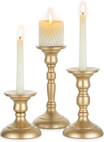 Kerzenständer 3er set gold - kerzenständer,