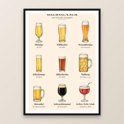 Biergläser poster - poster, a3