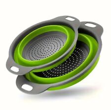 2 Stück Silikon Rund Faltbar Gemüse Obst Waschen Abtropfkorb Sieb Set