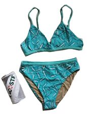 Lacoste Bikini Badeanzug 2-teilig Größe XS türkisblau Blumenmuster neu mit Etui