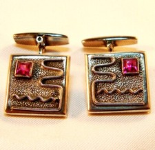 Hübsche russische Spinell Manschettenknöpfe 875 Silber old Cufflinks / BE 759