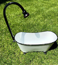 Wanne mit Brause Kräutergarten Zinkwanne Pflanzgefäß Shabby Metallwanne Vintage