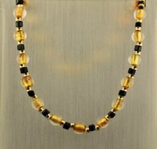 Elisabeth Naeem Collier Glassteine Gold Inlay Kette Magnetverschluss 51,0 cm