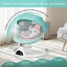 Elektrische Babywippe Babyschaukel Bluetooth Musik Wohnzimmer Grün 5 Vibration