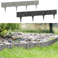 Rasenkante Gartenpalisade Beeteinfassung Beetumrandung 3,9m Stein-Optik Mähkante
