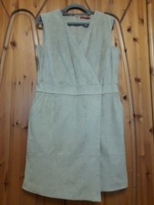 S.Oliver Kleid Damen 42 Beige Sand Velour Wickeloptik