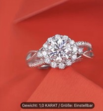 Moissanitte Silber 926,neu,große Verstellbar,vergoldet,weissgold, Zertifikat