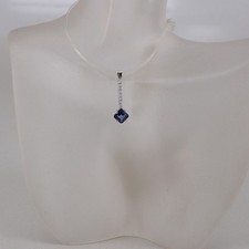 Anhänger 585/14k Weissgold mit Saphir und  Brillanten