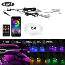 10m Neon LED Auto Innenraumbeleuchtung Lichtleiste RGB APP Control für Mercedes