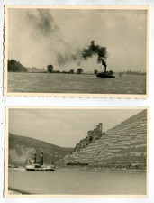 2 x Foto-Ak Rhein-Schlepp-Dampfer,wahrscheinl.Schlepper Fritz bei Bingen um 1955