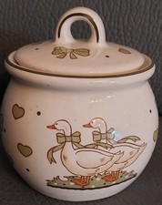 Pfalzkeramik Gänseglück Zuckerdose R. Lumm  wie neu handdekoriert 
