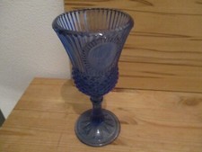 Kelch, Teelichthalter, blau, Retro, Höhe ca 20cm