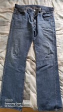 Levi's 501 Herren Jeans W36 L34 Blau 4 Metallknöpfe Guter Zustand 100% Baumwolle
