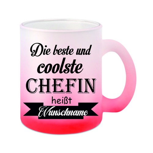 Glas tasse weiß - weiß/rot,