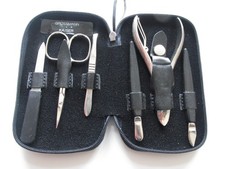 Maniküreset, 6 tlg, im Etui schwarz, unbenutzt, neuwertig
