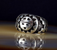 Ring Silber 925 19,5 mm geschwärzt Zuni Indianer - attraktiv