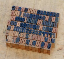 a-z Alphabet Holzbuchstaben 14mm Lettern Holzlettern Vintage Stempel Stoffdruck