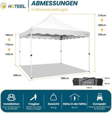 Faltpavillon 3x3 Wasserdicht