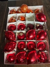 24 alte Weihnachtskugeln  Kugeln Oliven rot orange  Christbaumschmuck  Konvolut