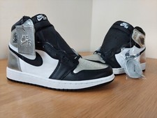 Nike Air Jordan 1 Retro High Silver Toe Bnib Basketballschuhe Turnschuhe UK 7,5