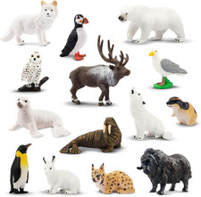 14 Stück Arktische Tierfiguren Set Plastiktiere Polar Spielfiguren Pinguin Tiere
