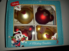 Disney Mickey Mouse Minnie Mouse Weihnachtskugeln 4 Stück Kunststoff