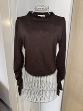Zara Oberteil Braun Geraffte