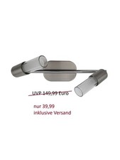 Philips LED Deckenleuchte Silber Glas 2x 4W LED 270lm Warmweiß Schwenkbar 37cm