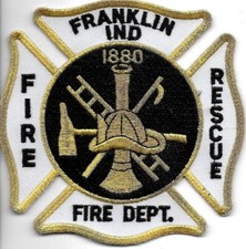 Fire Department GOLDEN Patch INDIANA Franklin Feuerwehr Abzeichen USA Rescue EMS