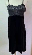 CONTAINER Denmark Gr. M Elegantes Kleid Trägerkleid Schwarz Grau Bestickt Samt 