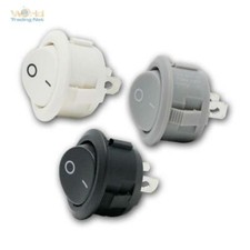 Wippenschalter rund, 1-polig, EIN/AUS, Einbau-Schalter mit Schalt-Wippe, 250V/6A