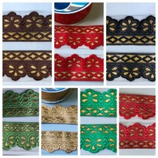 Sari Borte Spitze Breit 4,5cm Rot Creme Schwarz Nichtelastisch