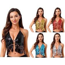 Damen Neckholder Glitzer