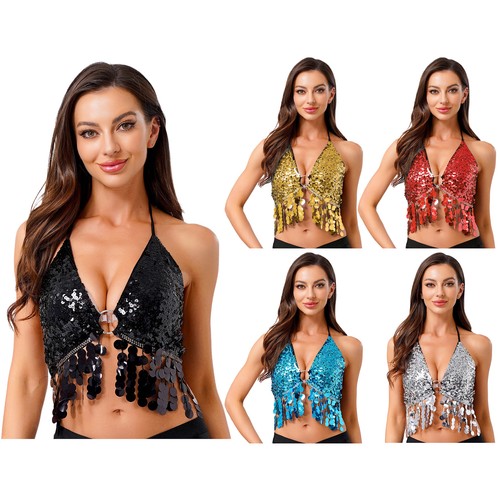 Damen neckholder glitzer - damen,