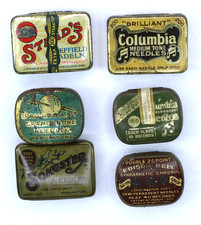 6x NADELDOSE aus England, Edison Bell u.a. ,  Needle-tin,Grammophon, 78rpm D317