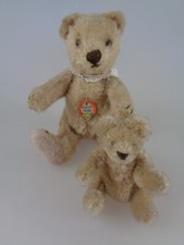 2 Steiff Original Teddybären caramel 18 & 7cm 1950er 1960er Jahre (7681)