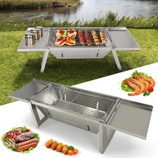 Holzkohlegrill Klappgrill Edelstahl Outdoor Tischgrill Campinggrill Reisegrill