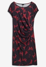 Jerseykleid aus recyceltem Polyester Gr. 48/50 Rubinrot Schwarz Mini-Kleid Neu*