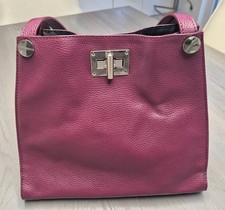 Handtasche/Schultertasche Leder weinrot/Himbeer a. Italien,neuwertig,Innentasche