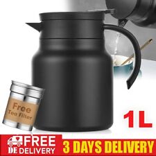 1L Thermoskanne Kaffeekanne Edelstahl Isolierkanne Thermo Teekanne mit Teesieb