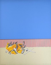 Dieter Asmus, Gefallener Ritter, Siebdruck, signiert, num., 1970