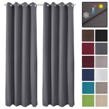 2x Thermovorhang 140x245 Blickdicht Ösenschal Thermogardine Ösengardine Vorhang